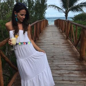Lily Pulitzer White Maxi with Pom Poms